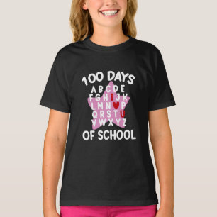 100 Tage Schule Alphabet 100. Tag Lehrer  T-Shirt
