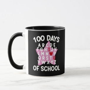 100 Tage Schule Alphabet 100. Tag Lehrer  Tasse