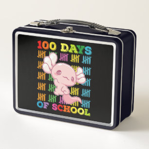 100 Tage Schule Axolotl Lehrer Metall Brotdose