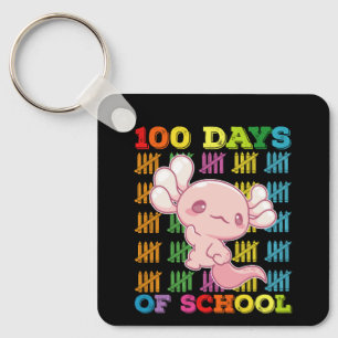 100 Tage Schule Axolotl Lehrer Schlüsselanhänger