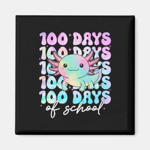 100 Tage Schule Axolotl Mädchen 100. Tag der Schul Magnet