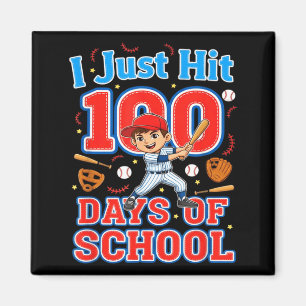 100 Tage Schule Baseball 100. Tag Jungen Kind getr Magnet