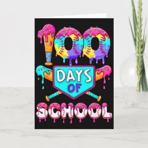 100 Tage Schule Baseball Jungen Kinder Karte