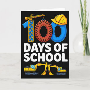 100 Tage Schule Baustellenfahrzeug Jungen Kinder Karte