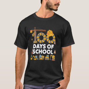 100 Tage Schule Baustellenfahrzeug Jungen Kinder T-Shirt