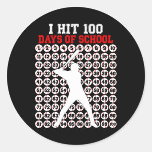 100 Tage Schule Bysebyll 100. Tag der Schule Bo Runder Aufkleber