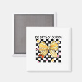 100 Tage Schule, Coquette Bow Kindergarten Teac Magnet (Vorderseite/Rückseite)