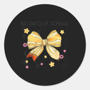 100 Tage Schule, Coquette Bow Kindergarten Teac Runder Aufkleber