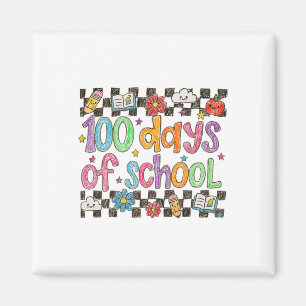 100 Tage Schule Crayon Handschriftstil Lehrer Magnet