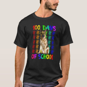 100 Tage Schule Deutscher Schäferhund mit Brille T-Shirt