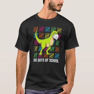 100 Tage Schule Dinosaurier Maske Spaß Lehrer Dino T-Shirt