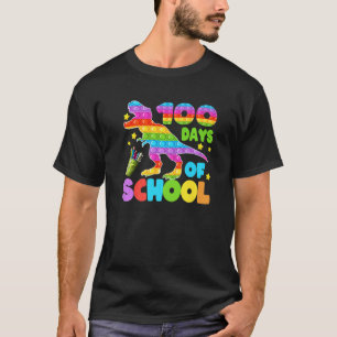100 Tage Schule Dinosaurier Pop it Lehrer Kinder B T-Shirt