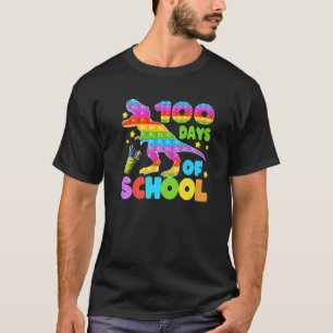 100 Tage Schule Dinosaurier Pop it Lehrer Kinder B T-Shirt