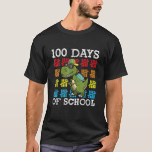 100 Tage Schule Dinosaurier T Rex , Kinder Jungen T-Shirt