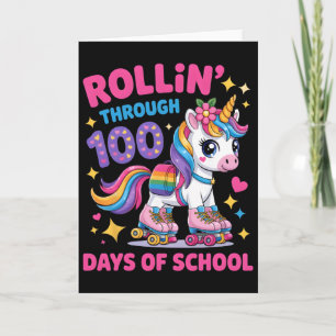 100 Tage Schule Einhorn 100. Tag Klügere Mädchen Karte
