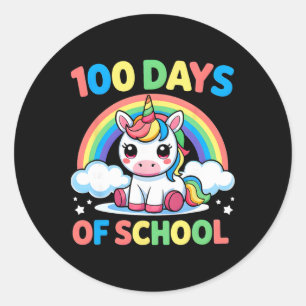 100 Tage Schule Einhorn 100 Tage schlauer 100. Runder Aufkleber