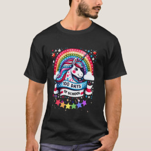 100 Tage Schule Einhorn Regenbogen für Kinder und T-Shirt