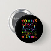 100 Tage Schule Eishockeyschläger Jungen Mädchen 1 Button (Vorne & Hinten)
