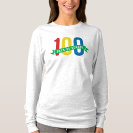 100 Tage Schule farbenfrohe Lehrer T-Shirt