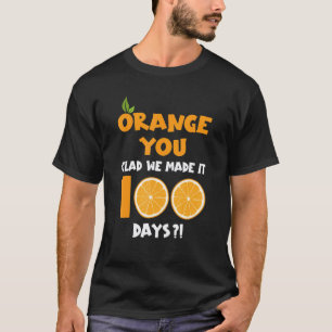 100 Tage Schule für Kinder Lehrer Orange bist du g T-Shirt