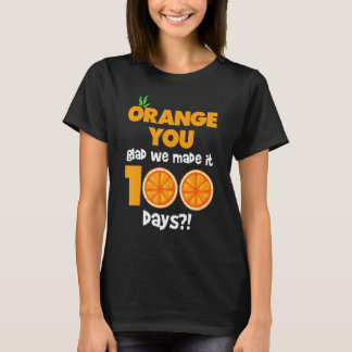 100 Tage Schule für Kinder Lehrer Orange Sie G T-Shirt