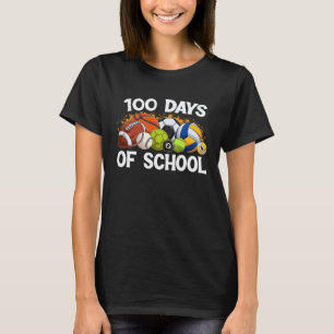 100 Tage Schule Für Kinder Sportlehrer Sportball T-Shirt