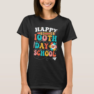 100 Tage Schule Für Lehrer Kinder Glücklicher 100. T-Shirt