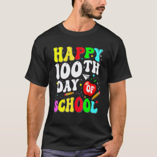 100 Tage Schule Für Lehrer Kinder Glücklicher 100. T-Shirt