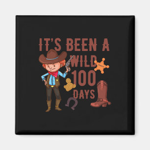 100 Tage Schule für Lehrer Kinder Western Cowboy Magnet