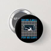 100 Tage Schule Fußball 100. Schultag für Button (Vorne & Hinten)
