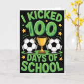 100 Tage Schule Fußball Illustration Karte (Gelbe Blume)