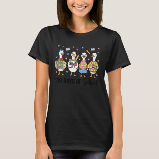 100 Tage Schule Gans Niedliche Lehrerin 100. Tag K T-Shirt