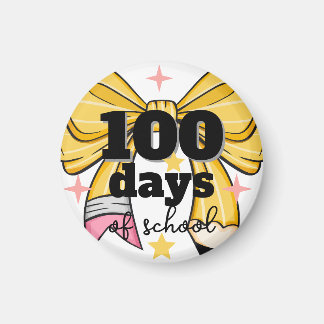100 Tage Schule Gelber Bleistift Bogen Magnet