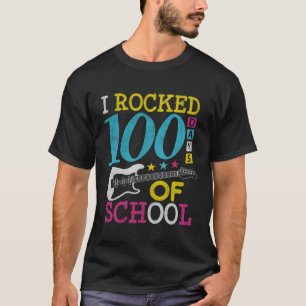 100 Tage Schule gerockt Gitarren-Musiklehrer Ki T-Shirt