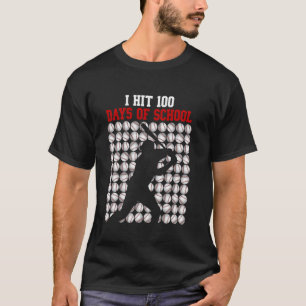 100 Tage Schule Grafik Baseballschläger Schule T-Shirt