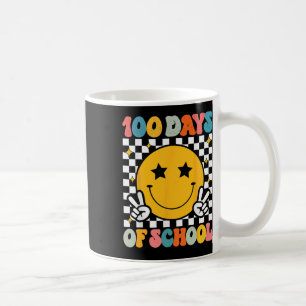 100 Tage Schule Groovy Lächeln Gesicht Kaffeetasse