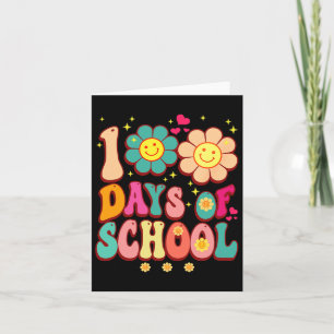 100 Tage Schule Groovy Retro 100 Tage Lehrer Karte