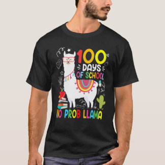 100 Tage Schule Kein Problem Lama 100. Tag Te T-Shirt