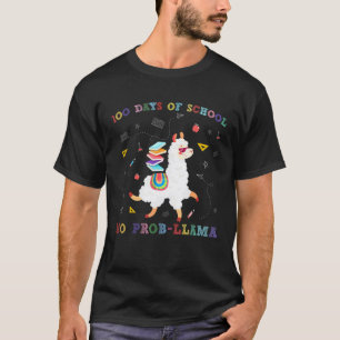 100 Tage Schule Kein Problem Lama Für Lehrer Schül T-Shirt