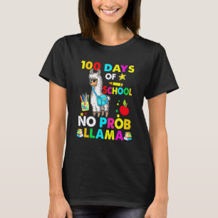 100 Tage Schule Kein Problem Lama Lehrer Schüler T-Shirt