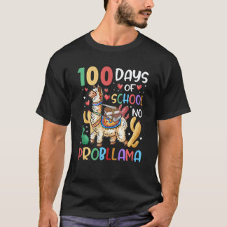 100 Tage Schule Kein Problem Llama 100. Tag Te T-Shirt