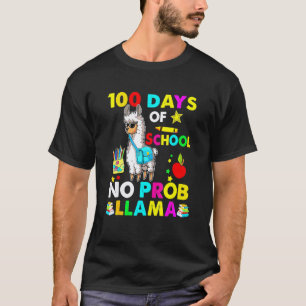100 Tage Schule Kein Problem Llama Lehrer Schüler T-Shirt