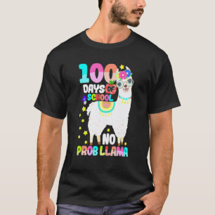 100 Tage Schule Kein Problem Llama Lehrer Schüler T-Shirt