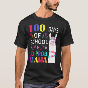 100 Tage Schule Kein Problem LLama Lehrer T-Shirt