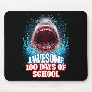 100 Tage Schule Kinder Erwachsene großen weißen Ha Mousepad