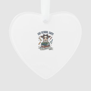 100 Tage Schule Kuh Vintage Gravur Lehrer Shir Ornament