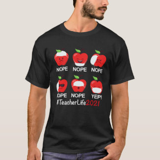 100 Tage Schule Lehrer Apfel trägt Maske Falsch T-Shirt