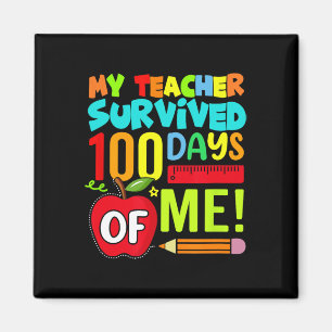 100 Tage Schule Lehrer Glücklicher 100. Tag der Sc Magnet