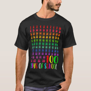 100 Tage Schule Lehrer Kinder Mathe Regenbogen 100 T-Shirt