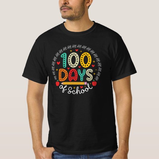 100 Tage Schule Lehrer Schüler T-Shirt (Vorderseite)
